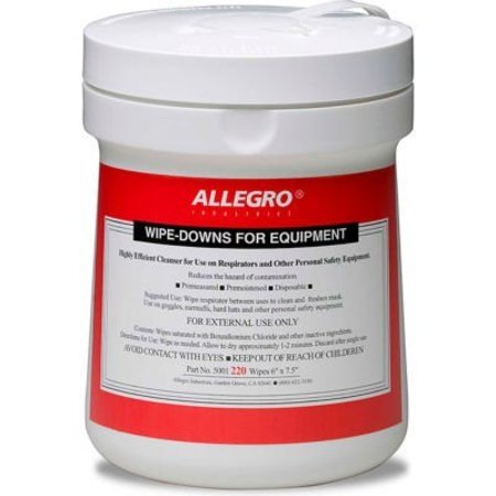 ALLEGRO INDUSTRIES Allegro Wipe Downs for Equipment - Pop Up Canister, 220/Ct. 5001
